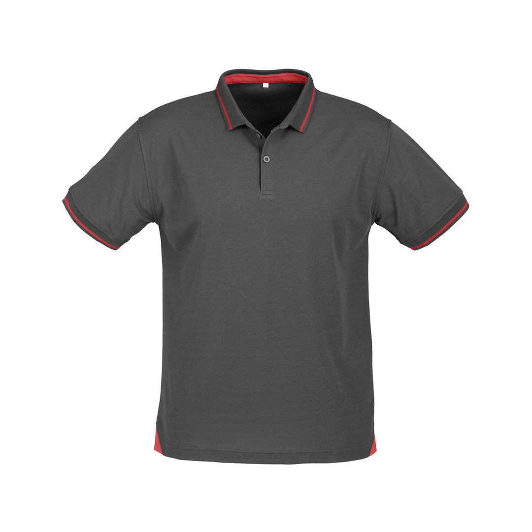 Biz Collection The Jet Polo | Mens | Short Sleeve Steel Grey/Red Shirts & Tops