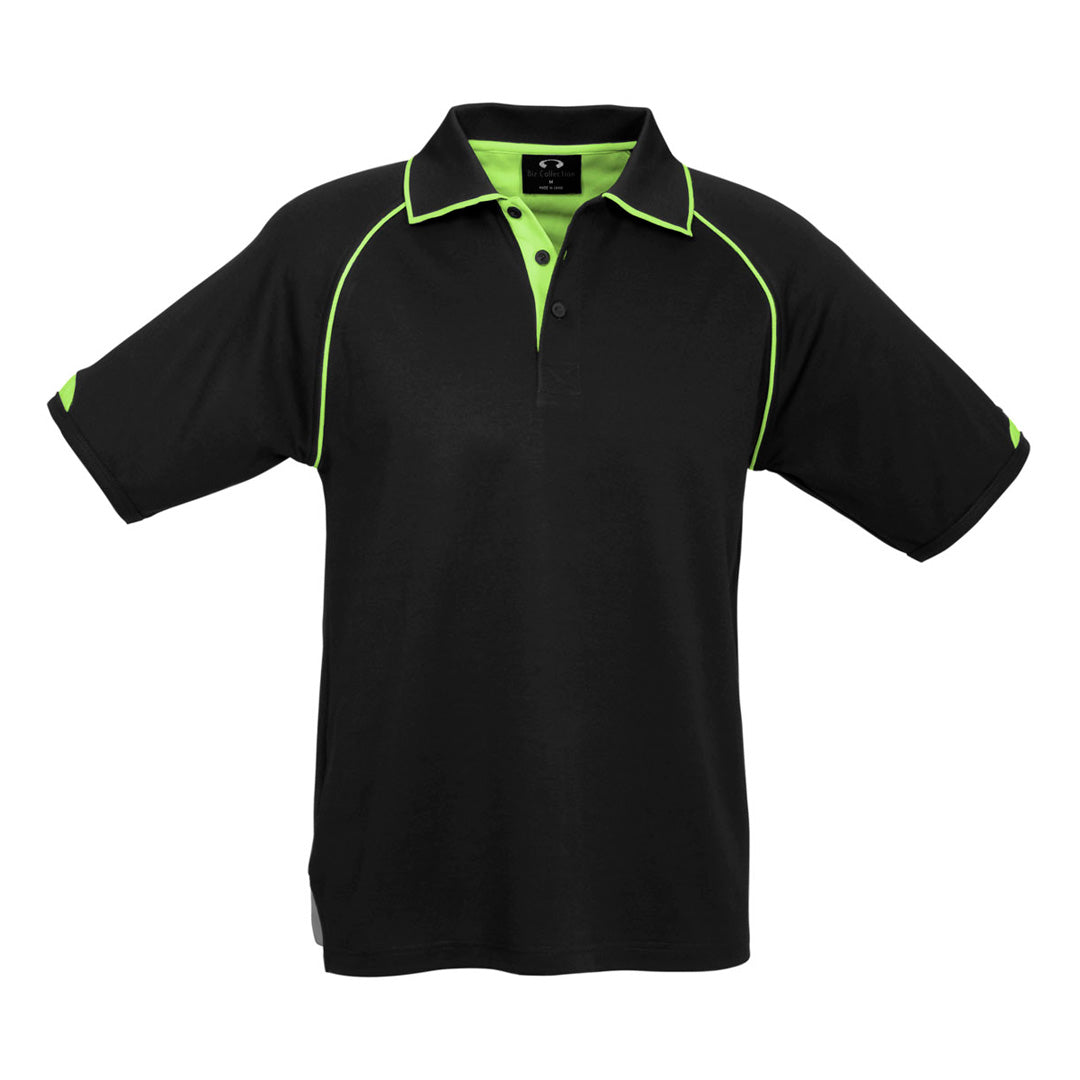 Biz Collection The Fusion Polo | Mens | Short Sleeve Black/Lime Shirts & Tops