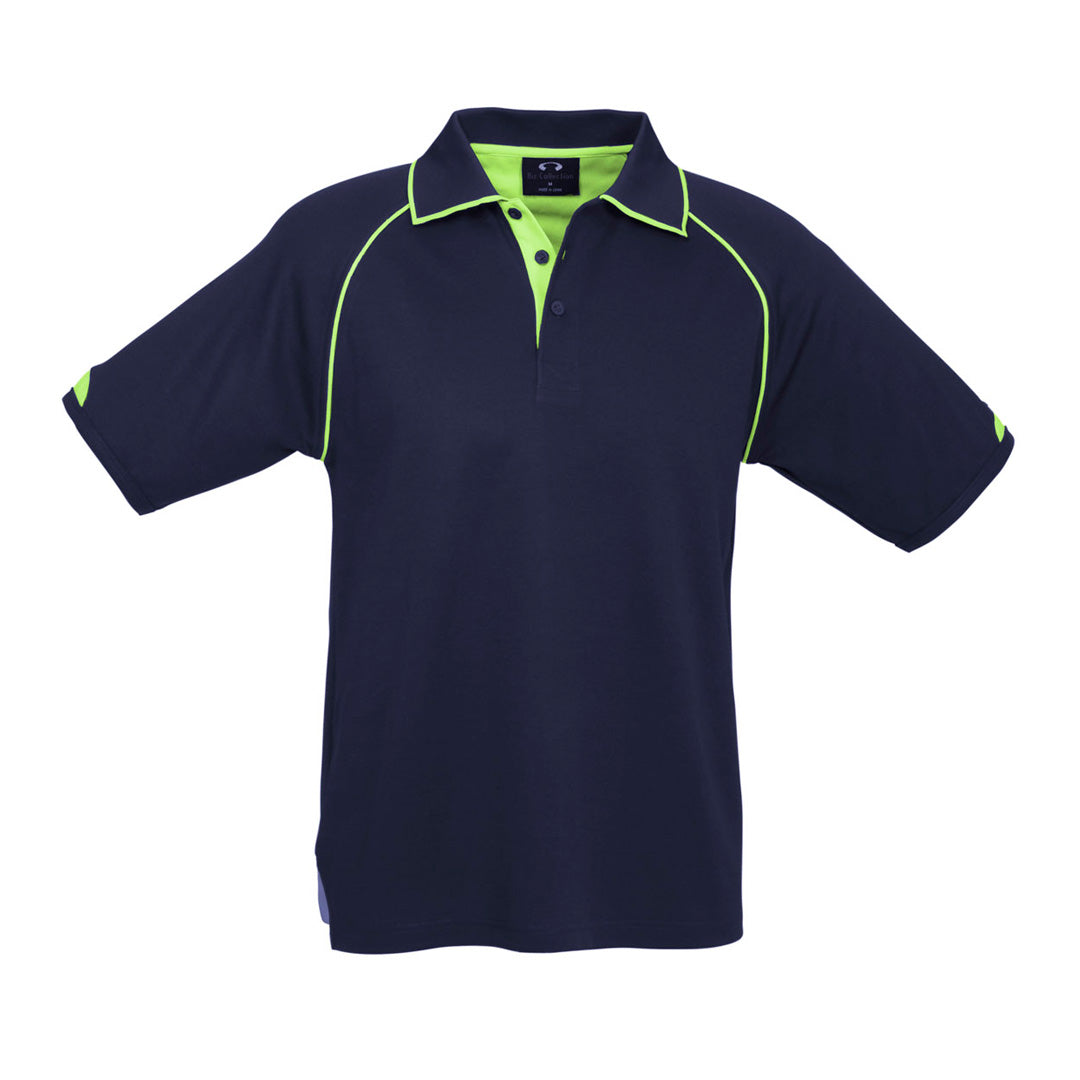Biz Collection The Fusion Polo | Mens | Short Sleeve Navy/Lime Shirts & Tops