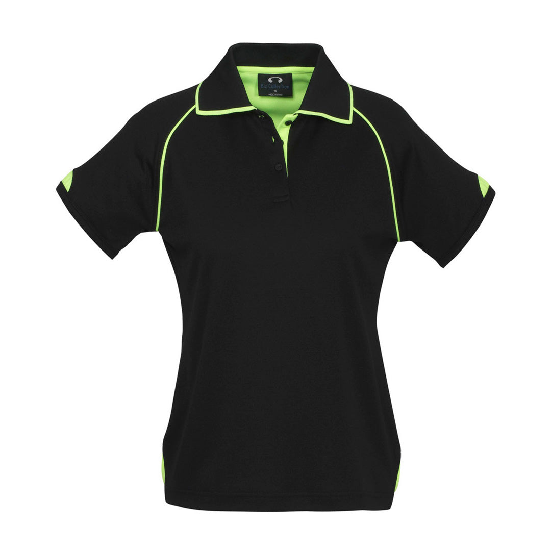 Biz Collection The Fusion Polo | Ladies | Short Sleeve Black/Lime Shirts & Tops