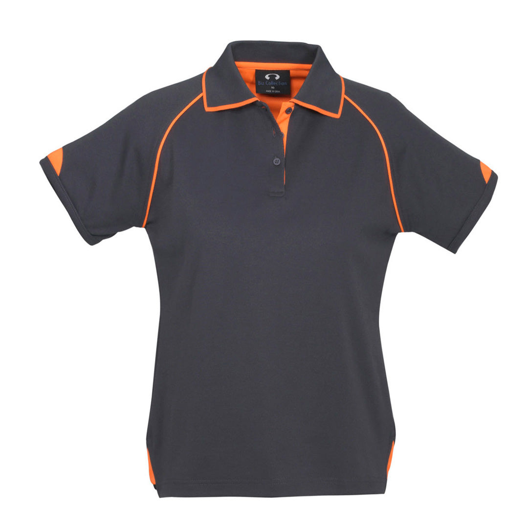 Biz Collection The Fusion Polo | Ladies | Short Sleeve Grey/Orange Shirts & Tops