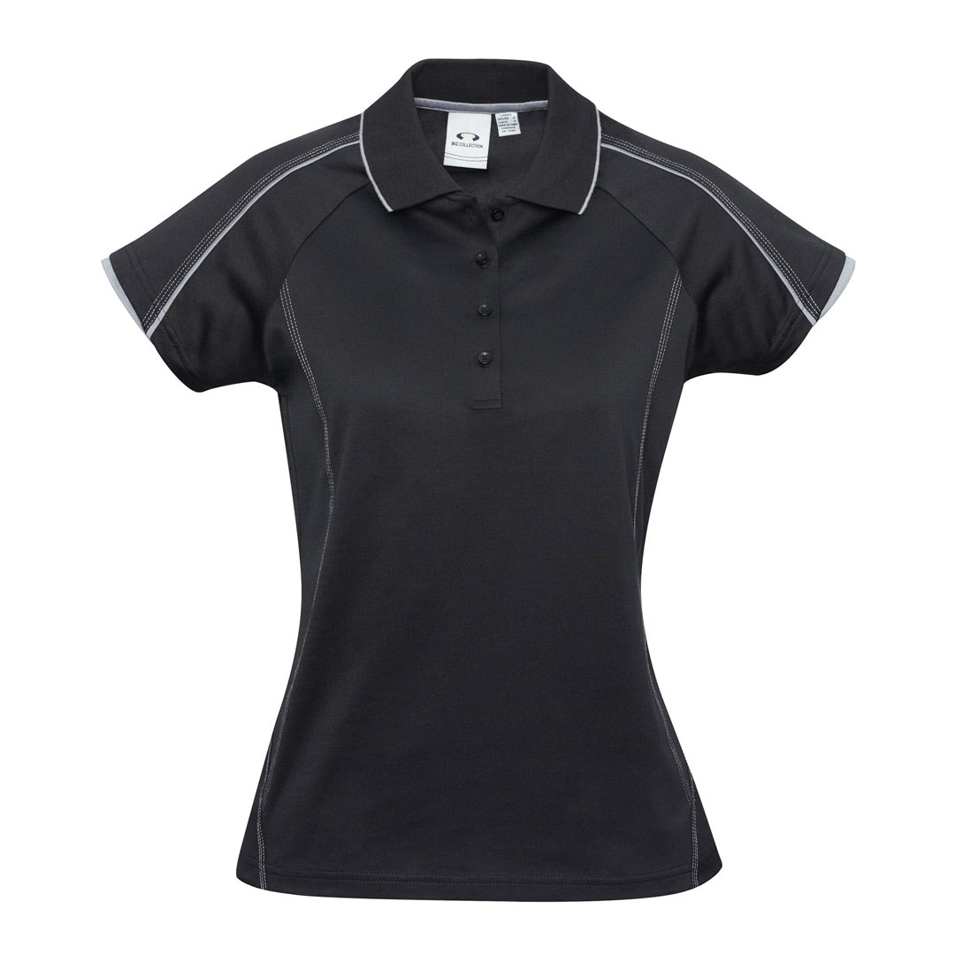 Biz Collection The Blade Polo | Ladies | Short Sleeve Black/Silver Shirts & Tops