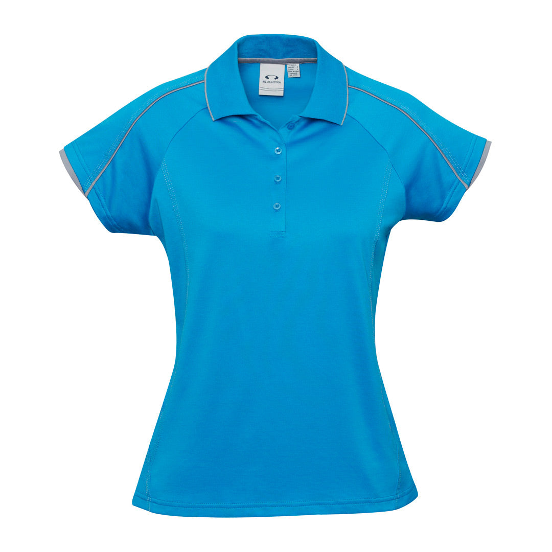 Biz Collection The Blade Polo | Ladies | Short Sleeve Cyan/Silver Shirts & Tops