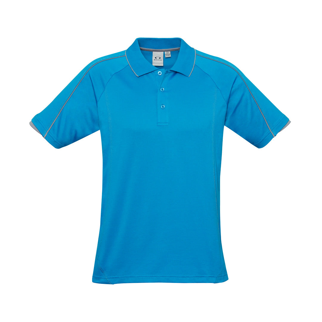 Biz Collection The Blade Polo | Mens | Short Sleeve Cyan/Silver Shirts & Tops