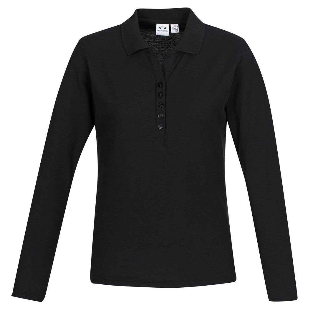 Biz Collection The Crew Polo | Ladies | Long Sleeve Black Shirts & Tops