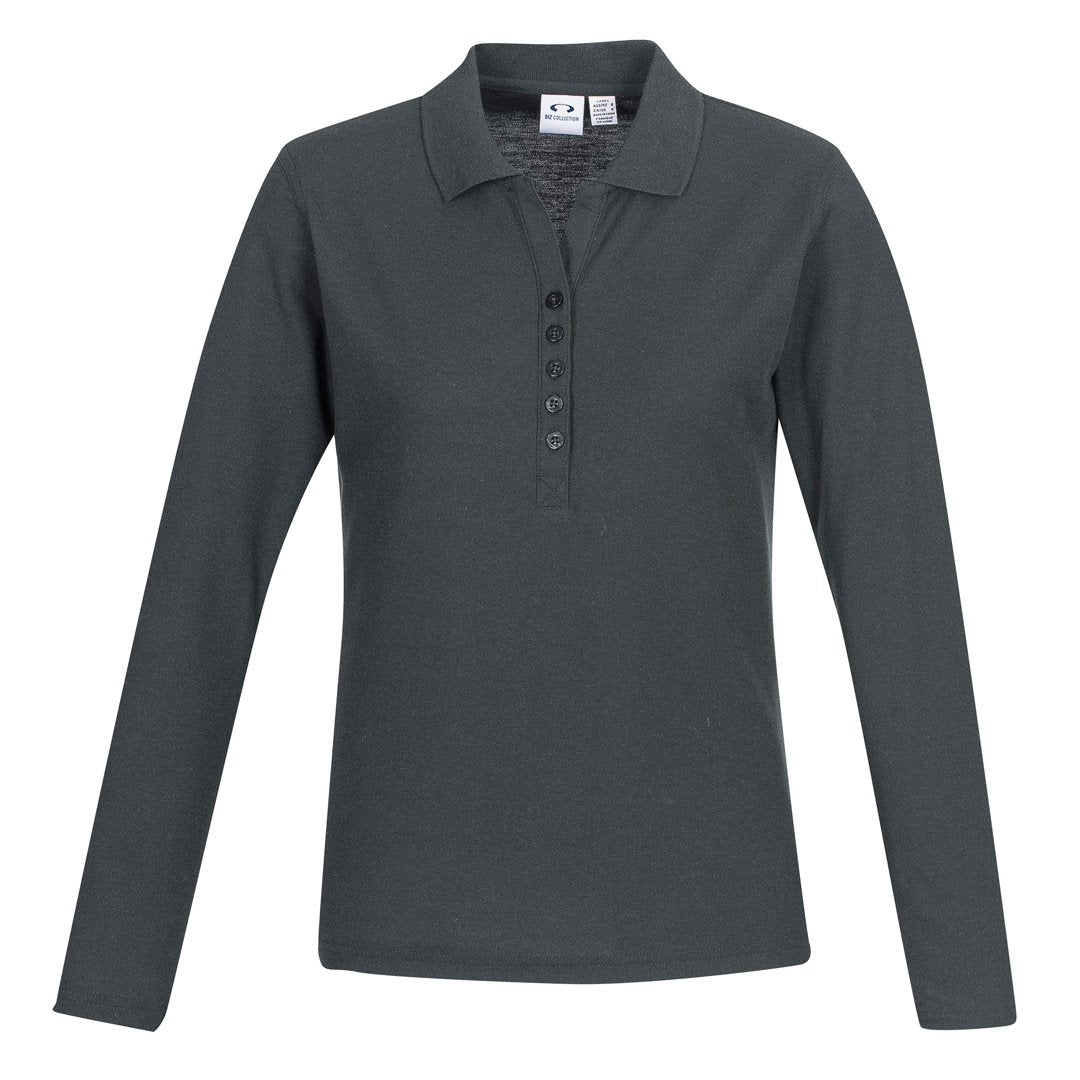 Biz Collection The Crew Polo | Ladies | Long Sleeve Charcoal Shirts & Tops