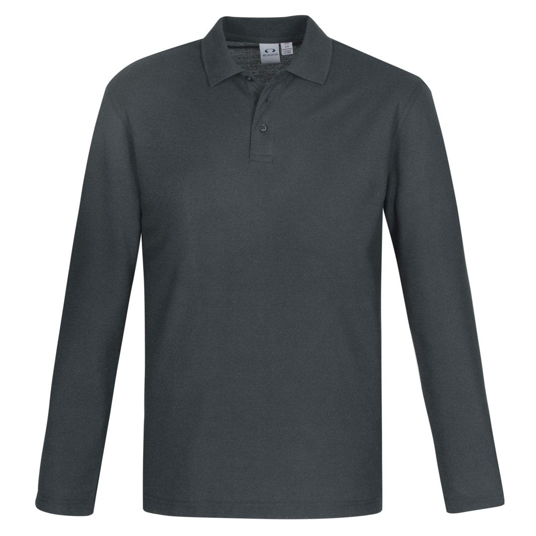 Biz Collection The Crew Polo | Mens | Long Sleeve Charcoal Shirts & Tops