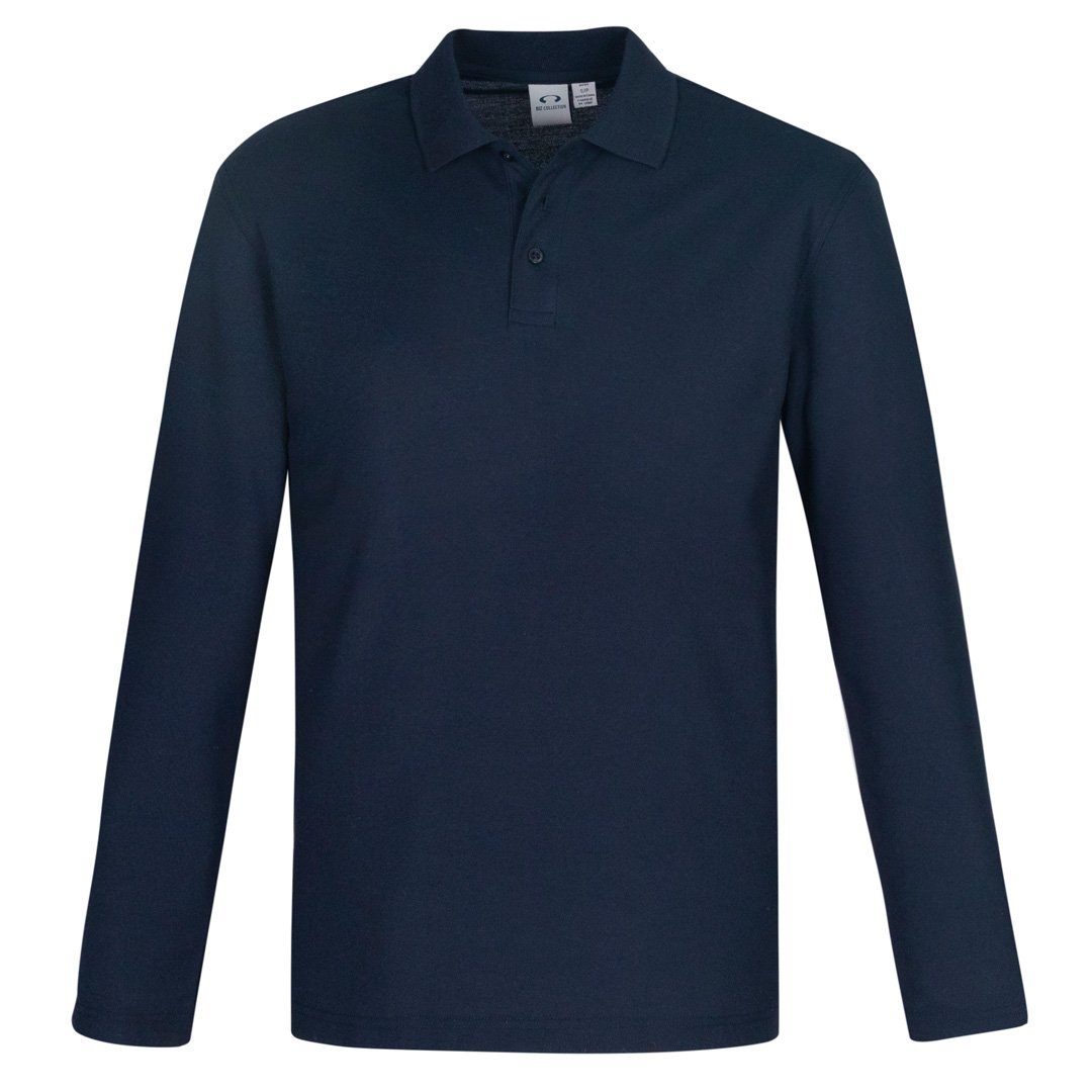 Biz Collection The Crew Polo | Mens | Long Sleeve Navy Shirts & Tops