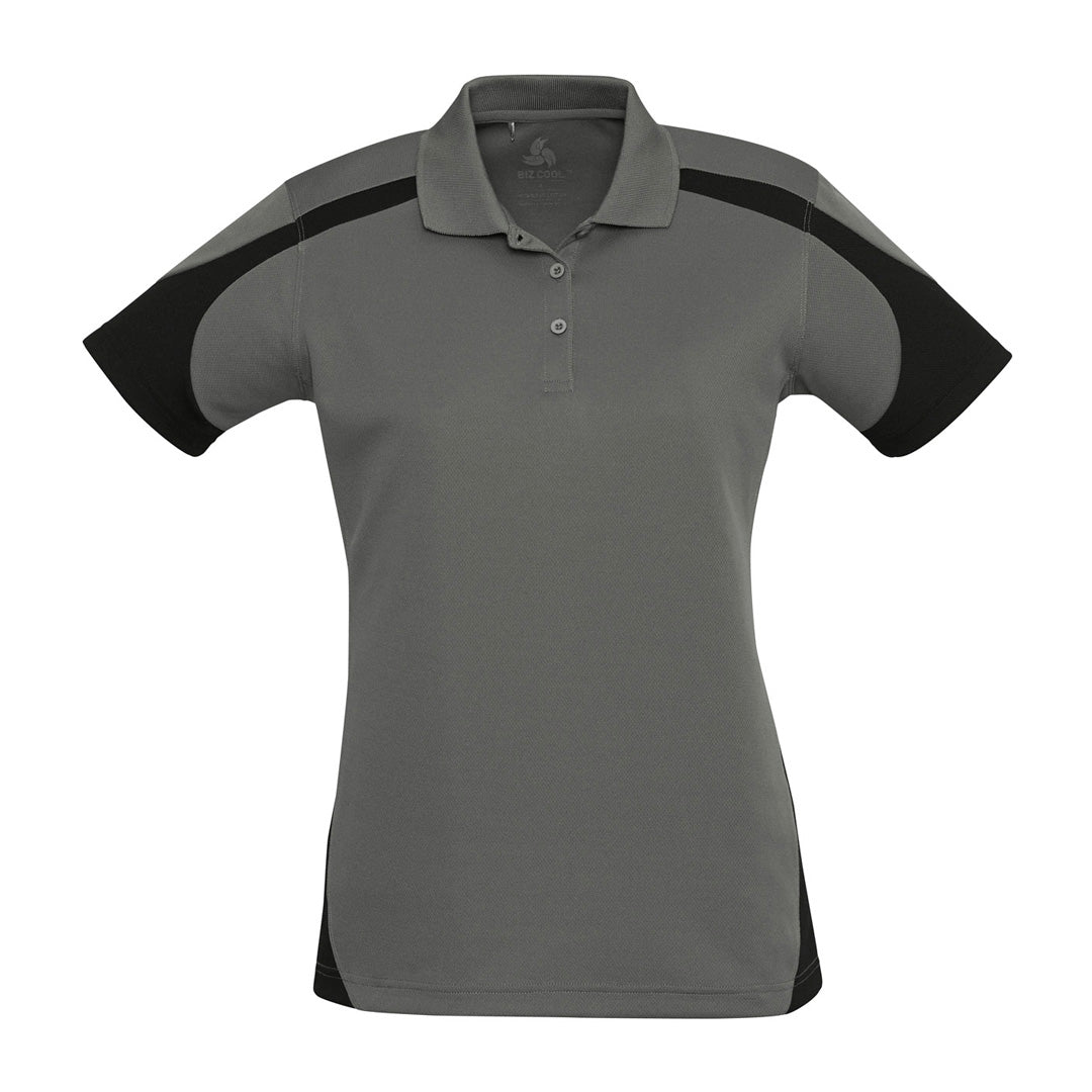 Biz Collection The Talon Polo | Ladies | Short Sleeve Ash/Black Shirts & Tops