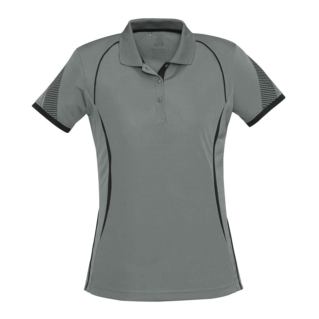 Biz Collection The Razor Polo | Ladies | Short Sleeve Ash/Black Shirts & Tops