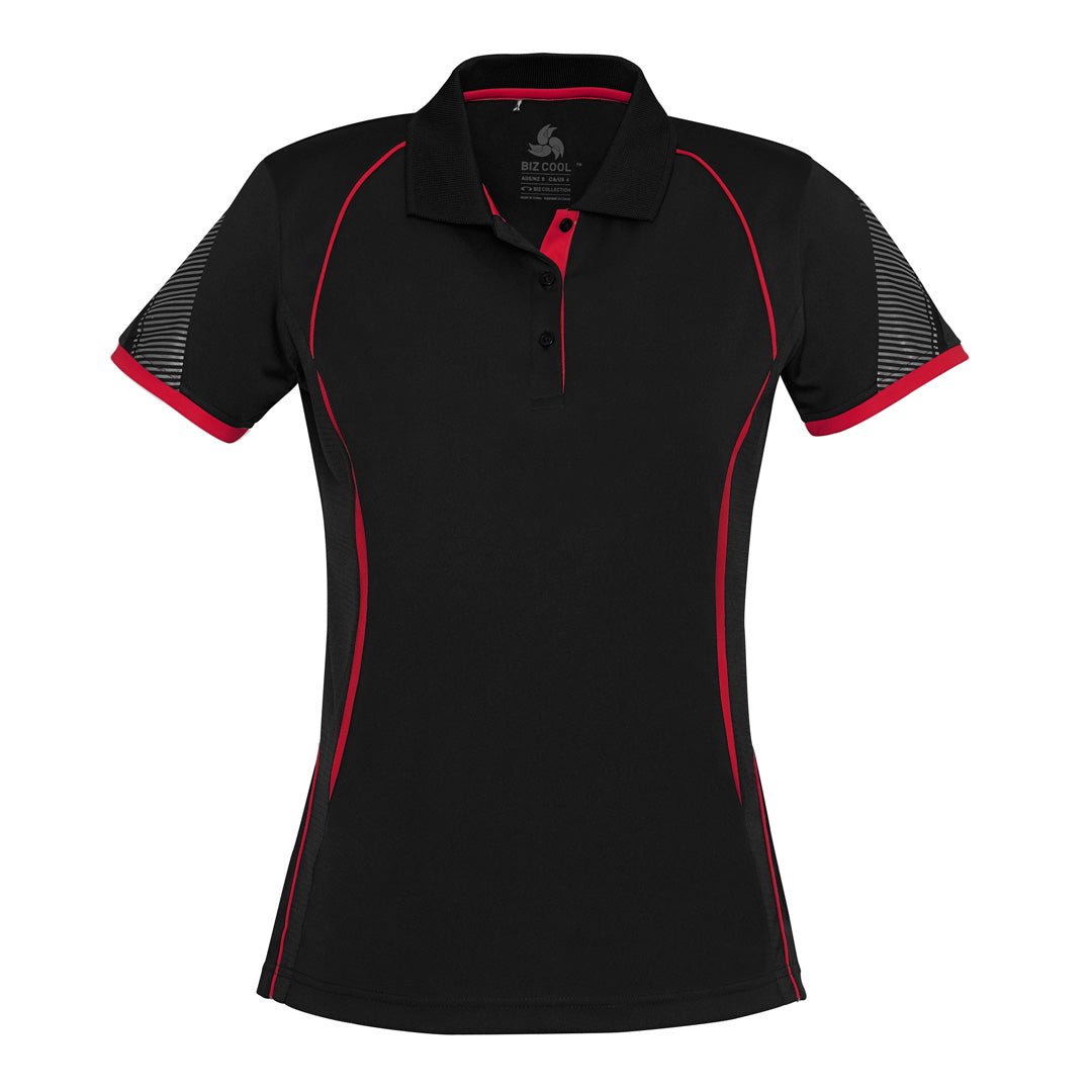 Biz Collection The Razor Polo | Ladies | Short Sleeve Black/Red Shirts & Tops