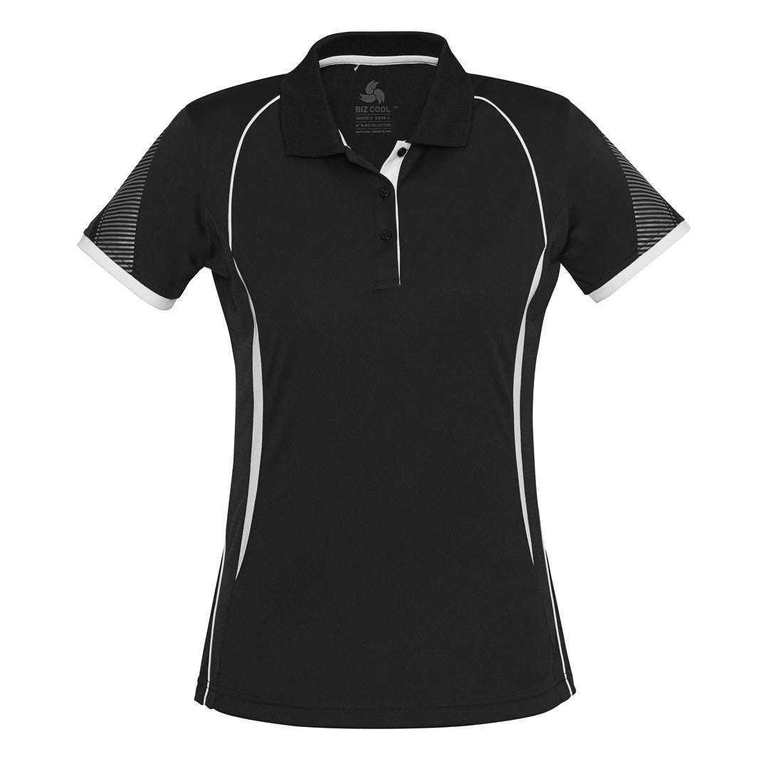Biz Collection The Razor Polo | Ladies | Short Sleeve Black/White Shirts & Tops