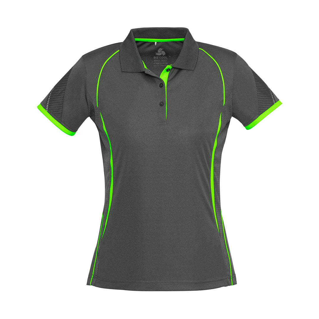 Biz Collection The Razor Polo | Ladies | Short Sleeve Grey/Lime Shirts & Tops