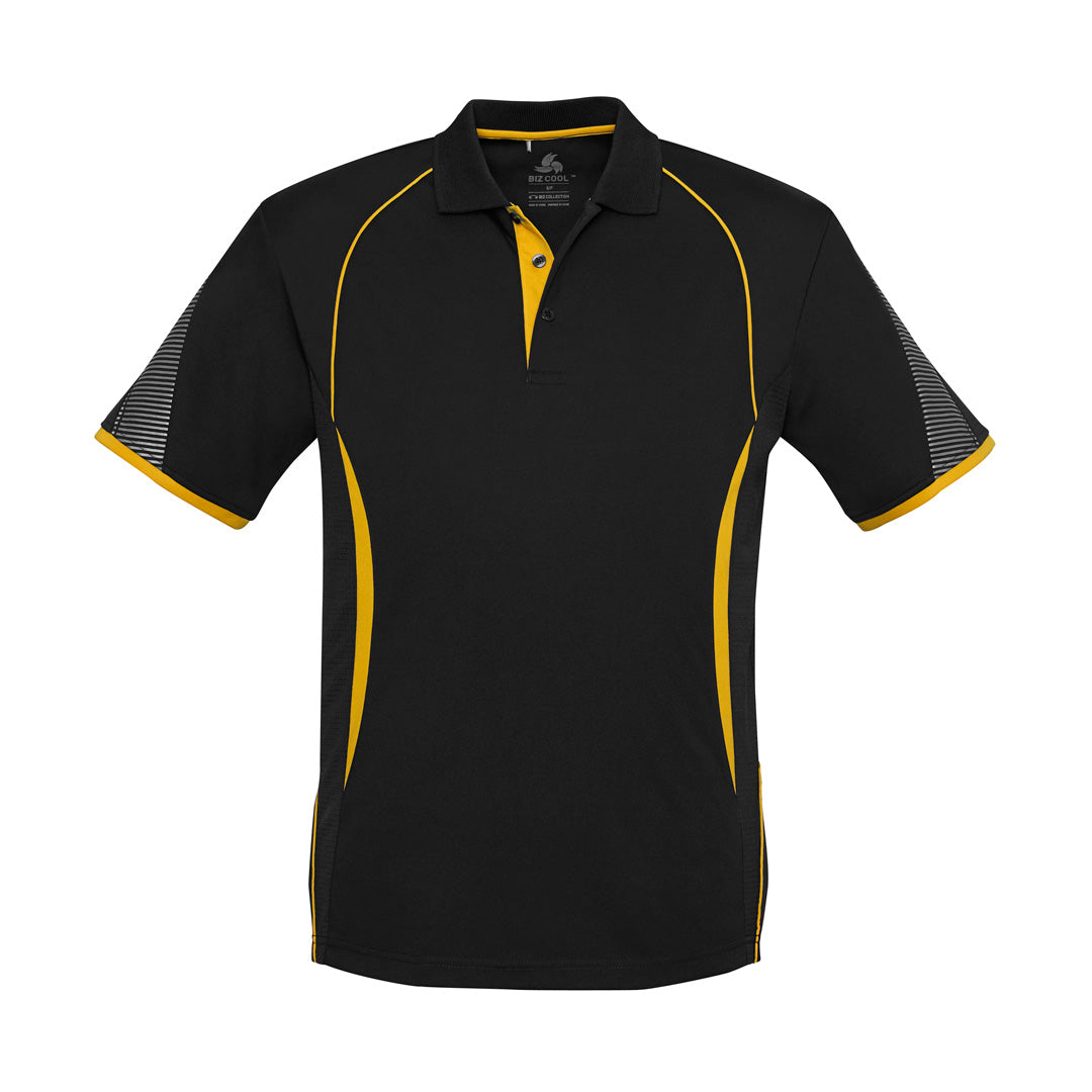Biz Collection The Razor Polo | Mens | Short Sleeve Black/Gold Shirts & Tops