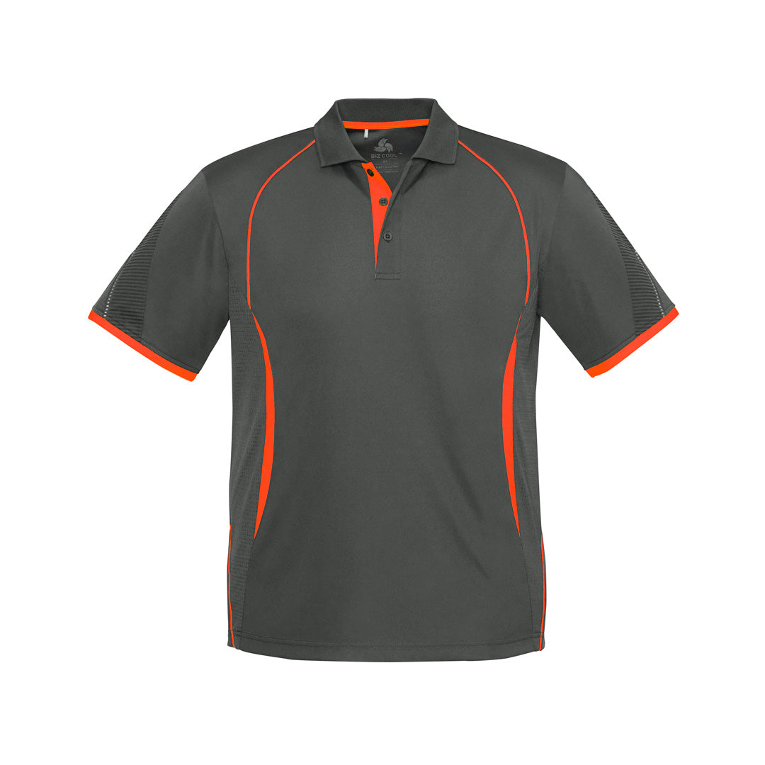 Biz Collection The Razor Polo | Mens | Short Sleeve Grey/Orange Shirts & Tops
