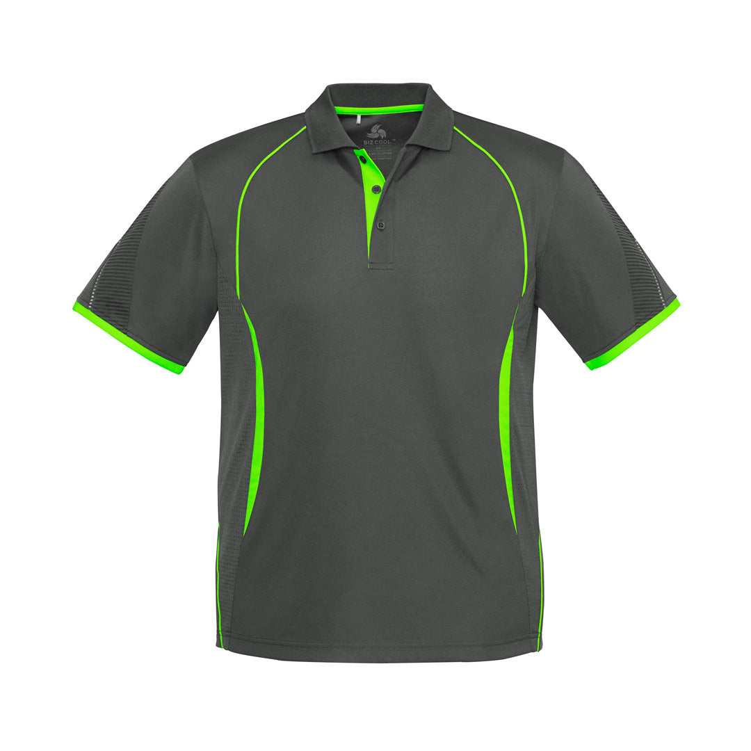Biz Collection The Razor Polo | Kids | Short Sleeve Grey/Lime Shirts & Tops