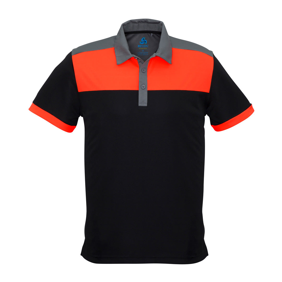 Biz Collection The Charger Polo | Mens | Short Sleeve Black/Orange/Grey Shirts & Tops
