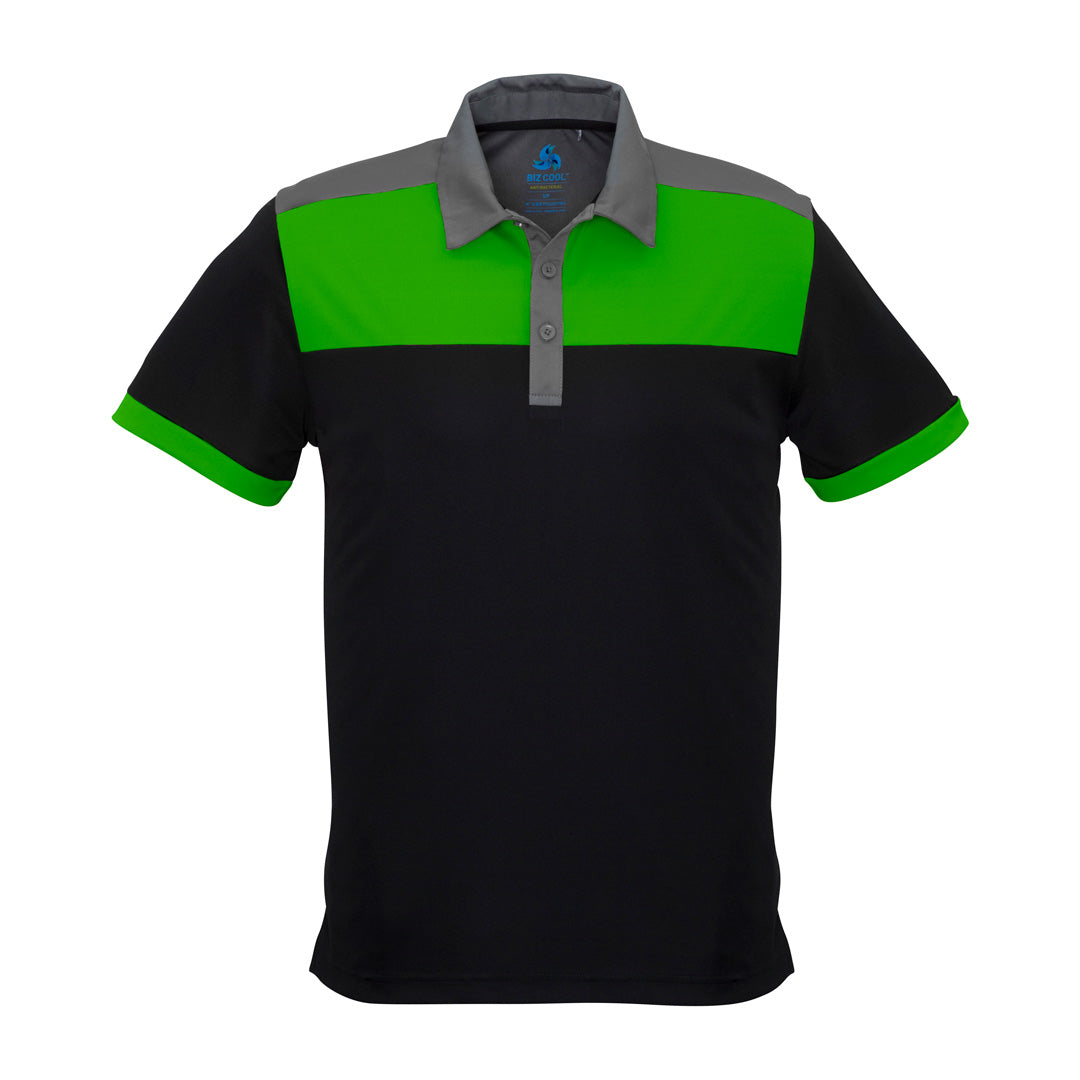 Biz Collection The Charger Polo | Mens | Short Sleeve Black/Green/Grey Shirts & Tops