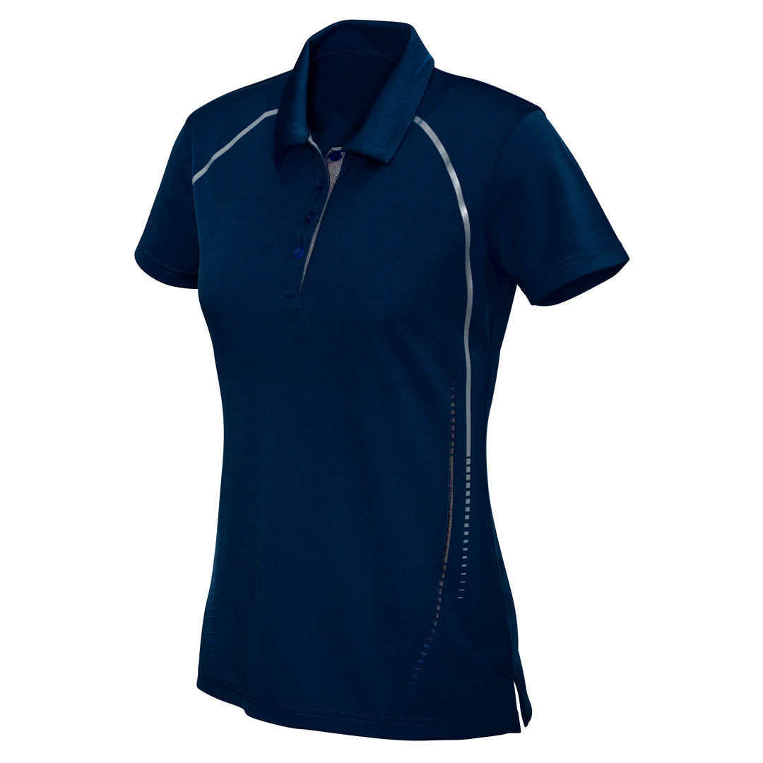 Biz Collection The Cyber Polo | Ladies | Short Sleeve Navy/Silver Shirts & Tops