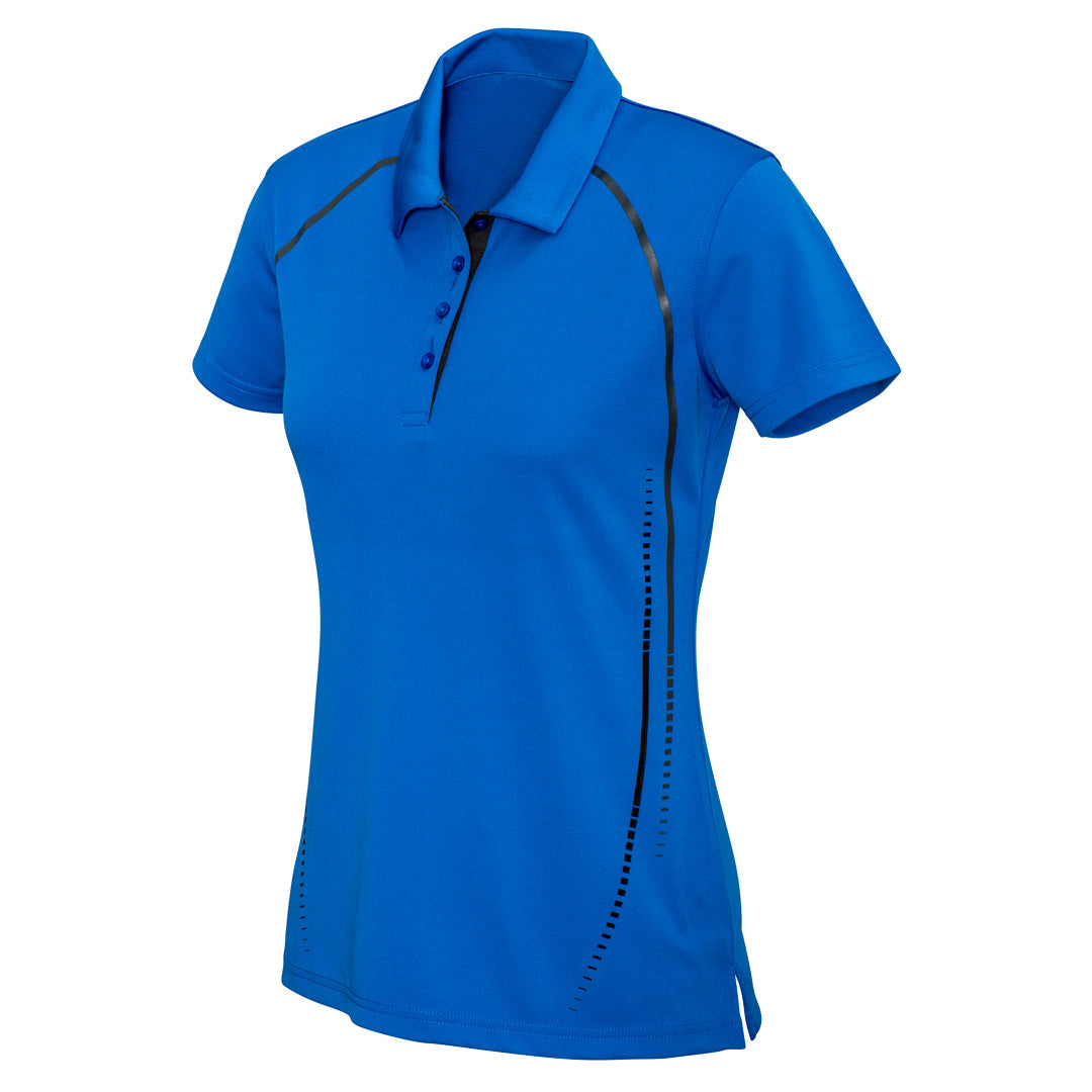 Biz Collection The Cyber Polo | Ladies | Short Sleeve Royal/Silver Shirts & Tops