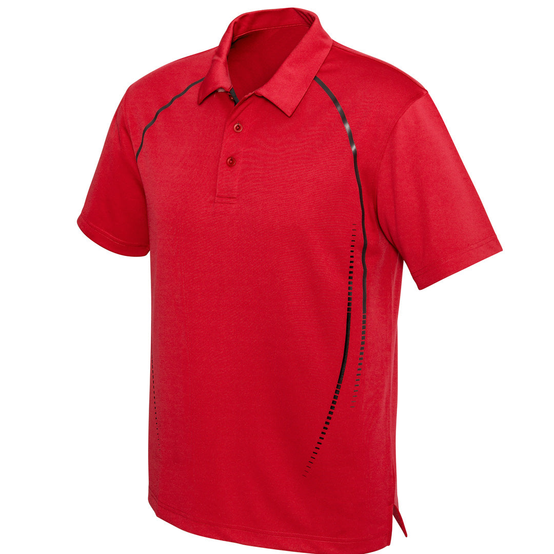 Biz Collection The Cyber Polo | Mens | Short Sleeve Red/Silver Shirts & Tops