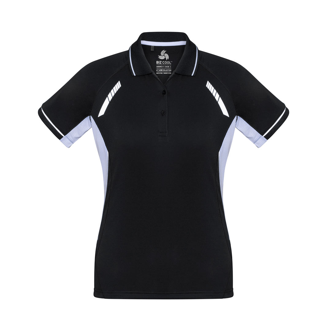 Biz Collection The Renegade Polo | Ladies | Short Sleeve Black/White/Silver Shirts & Tops
