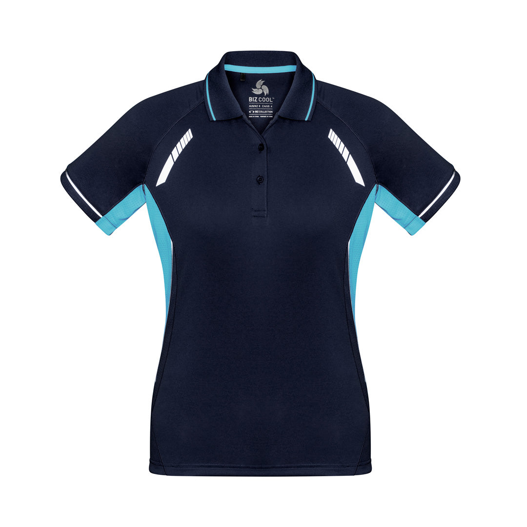 Biz Collection The Renegade Polo | Ladies | Short Sleeve Navy/Sky/Silver Shirts & Tops