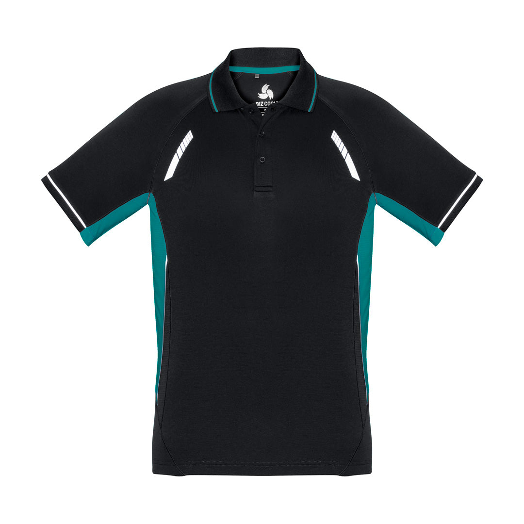 Biz Collection The Renegade Polo | Mens | Short Sleeve Black/Teal/Silver Shirts & Tops