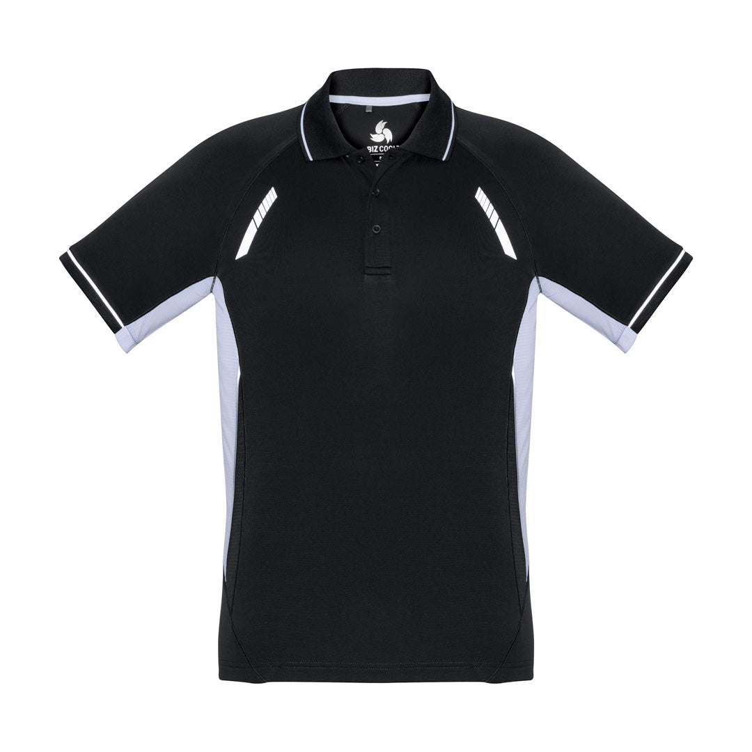 Biz Collection The Renegade Polo | Mens | Short Sleeve Black/White/Silver Shirts & Tops