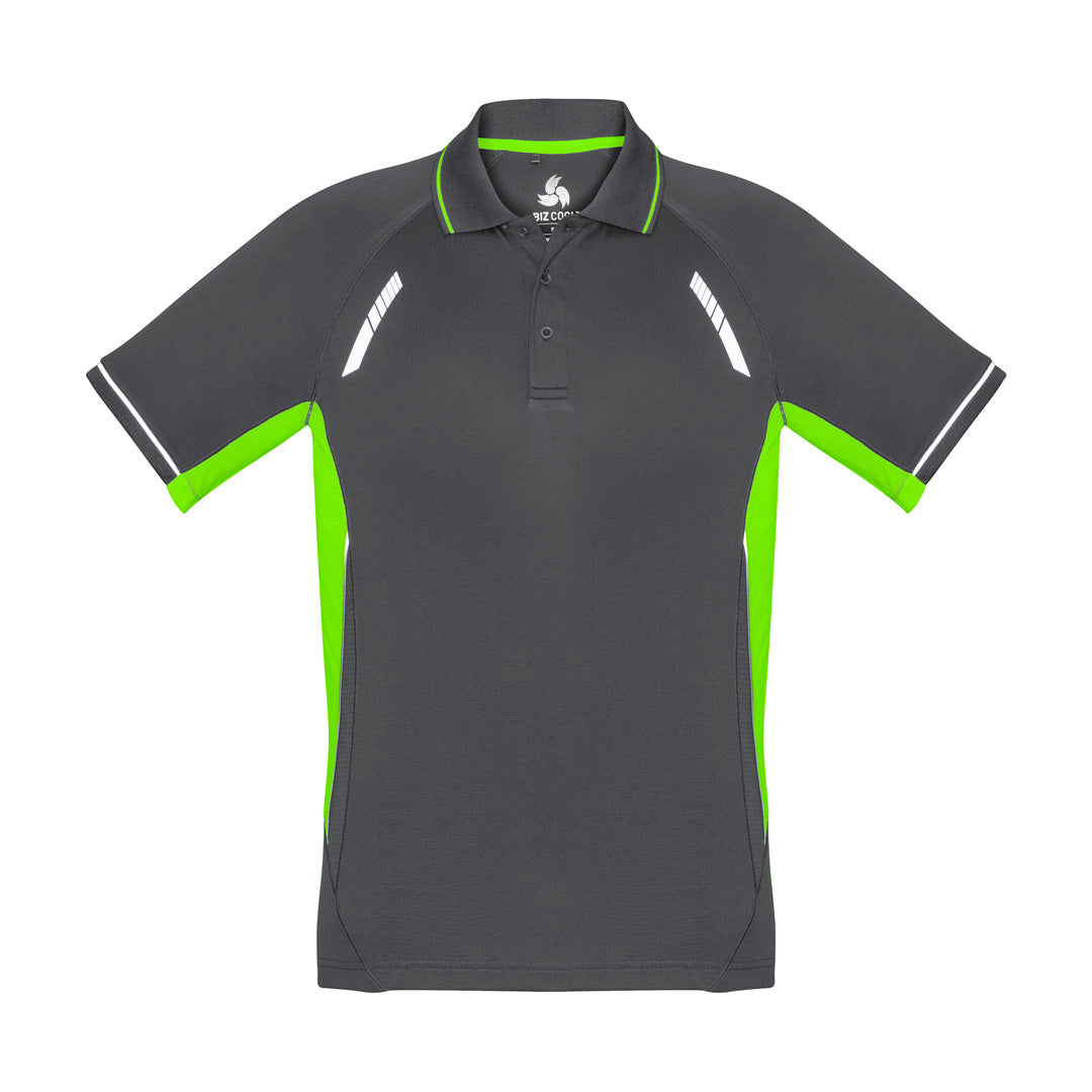 Biz Collection The Renegade Polo | Mens | Short Sleeve Grey/Lime/Silver Shirts & Tops