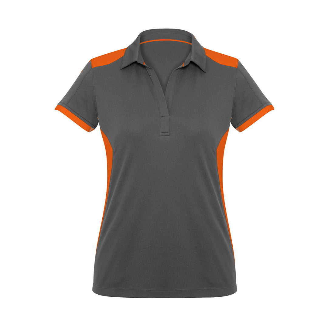 Biz Collection The Rival Polo | Ladies | Short Sleeve Grey/Orange Shirts & Tops