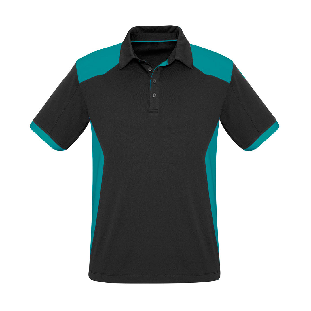 Biz Collection The Rival Polo | Mens | Short Sleeve Black/Teal Shirts & Tops