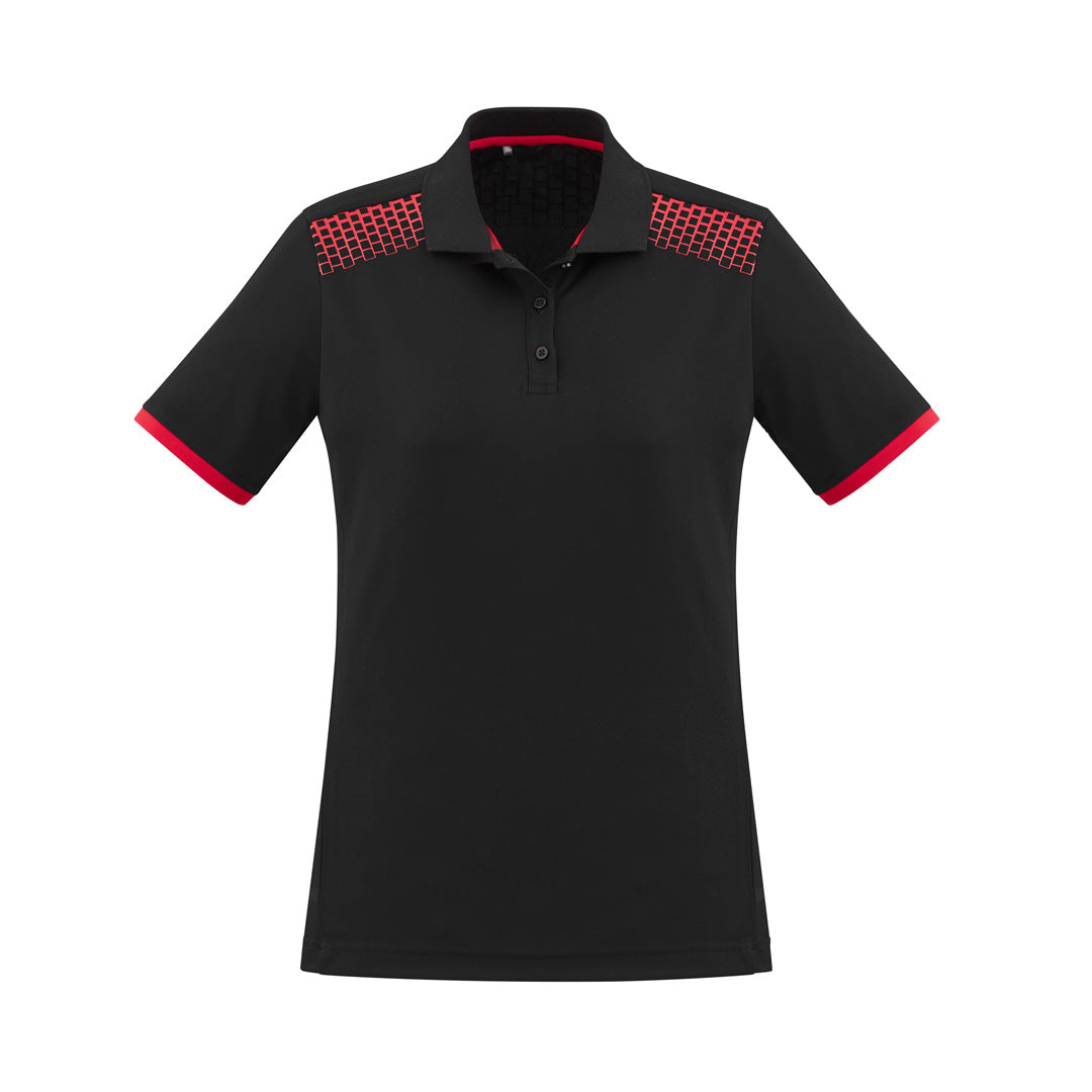 Biz Collection The Galaxy Polo | Ladies | Short Sleeve Black/Red Shirts & Tops