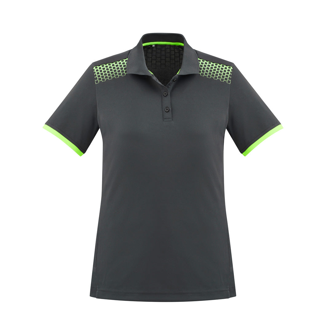 Biz Collection The Galaxy Polo | Ladies | Short Sleeve Grey/Lime Shirts & Tops