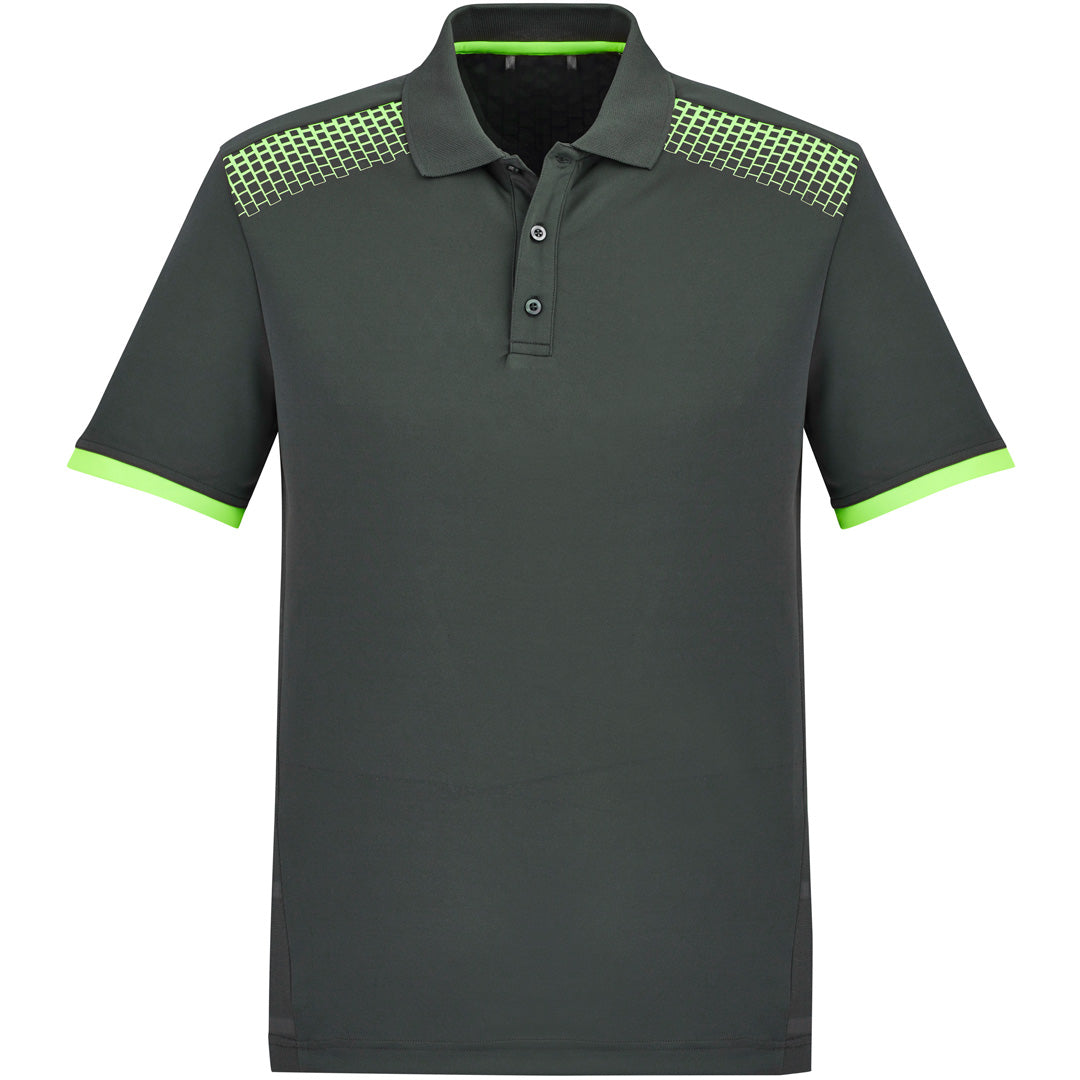 Biz Collection The Galaxy Polo | Mens | Short Sleeve Grey/Lime Shirts & Tops