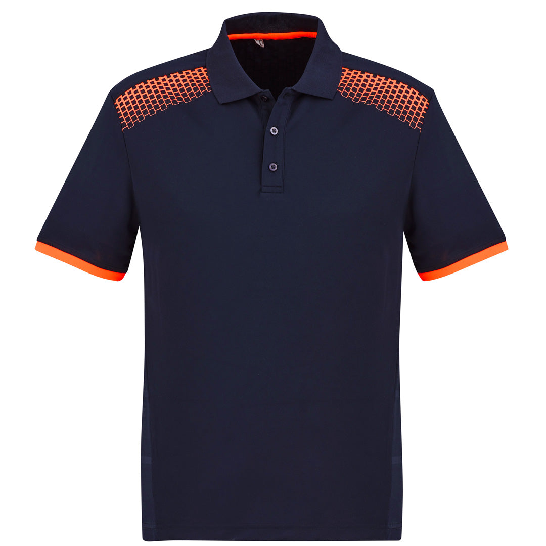 Biz Collection The Galaxy Polo | Mens | Short Sleeve Navy/Orange Shirts & Tops