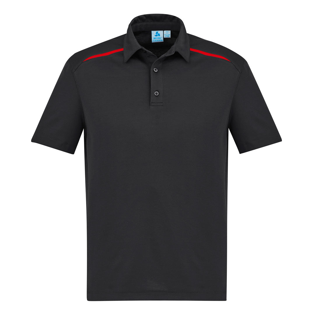 Biz Collection The Sonar Polo | Mens | Short Sleeve Black/Red Shirts & Tops