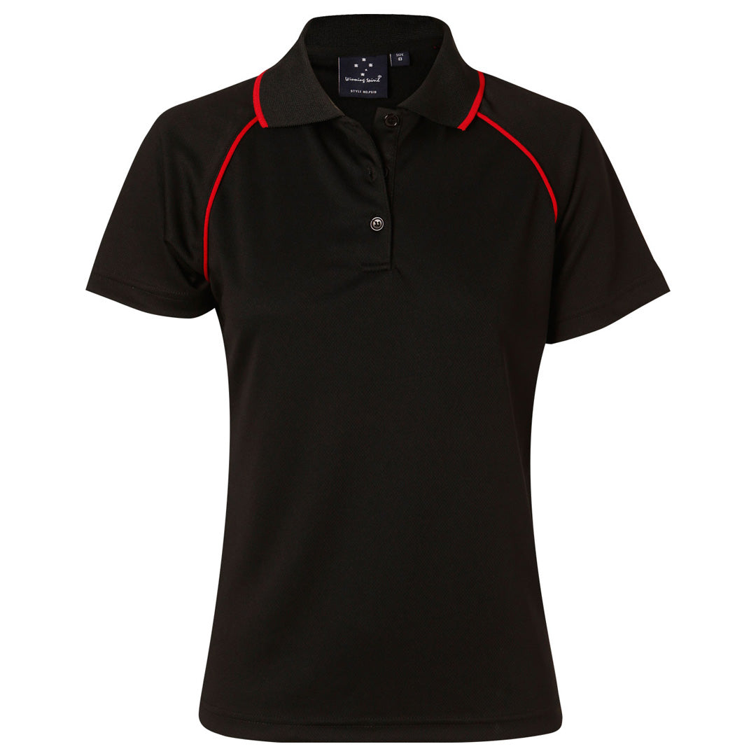 Winning Spirit The Champion Polo | Ladies | Short Sleeve Black/Red Shirts & Tops