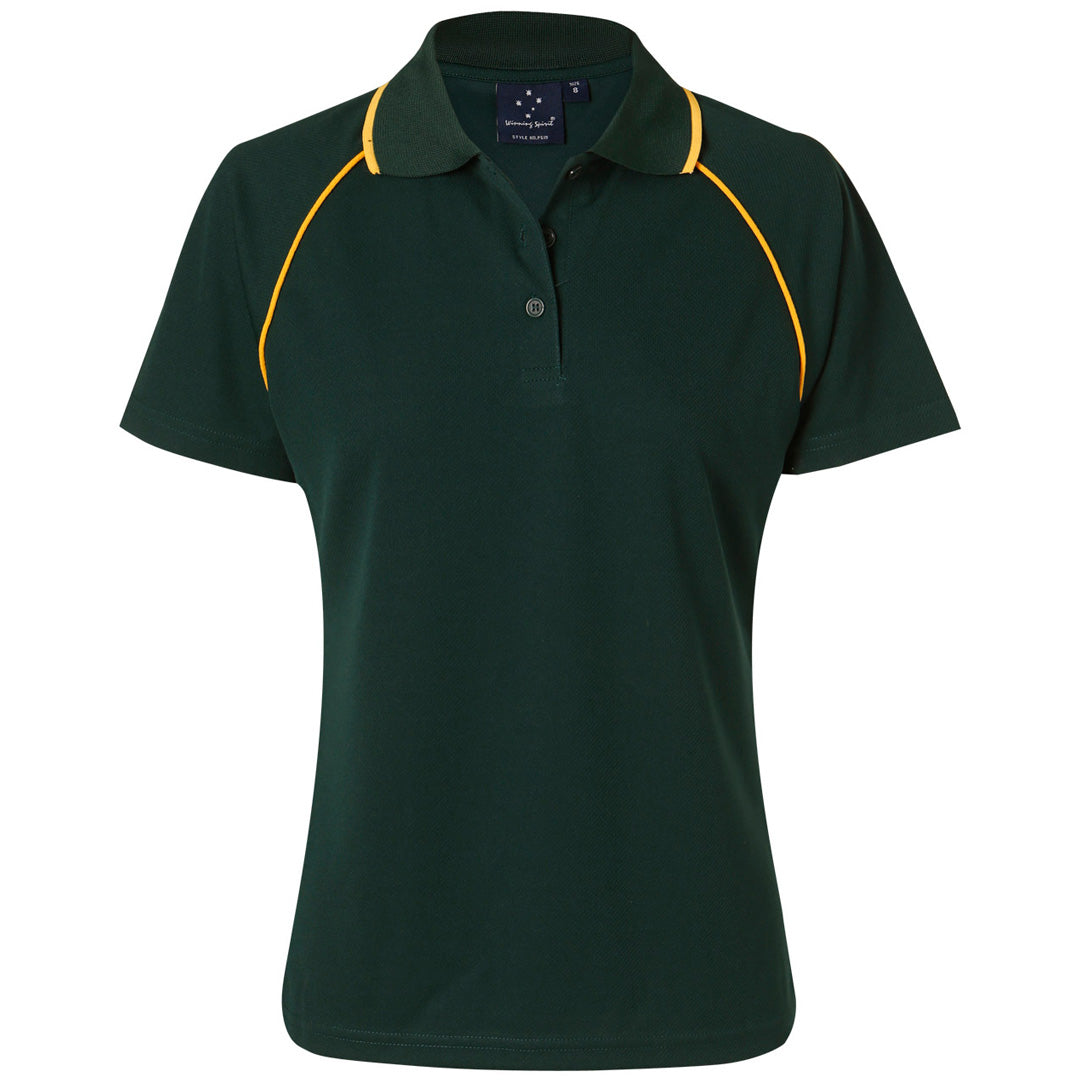 Winning Spirit The Champion Polo | Ladies | Short Sleeve Bottle/Gold Shirts & Tops