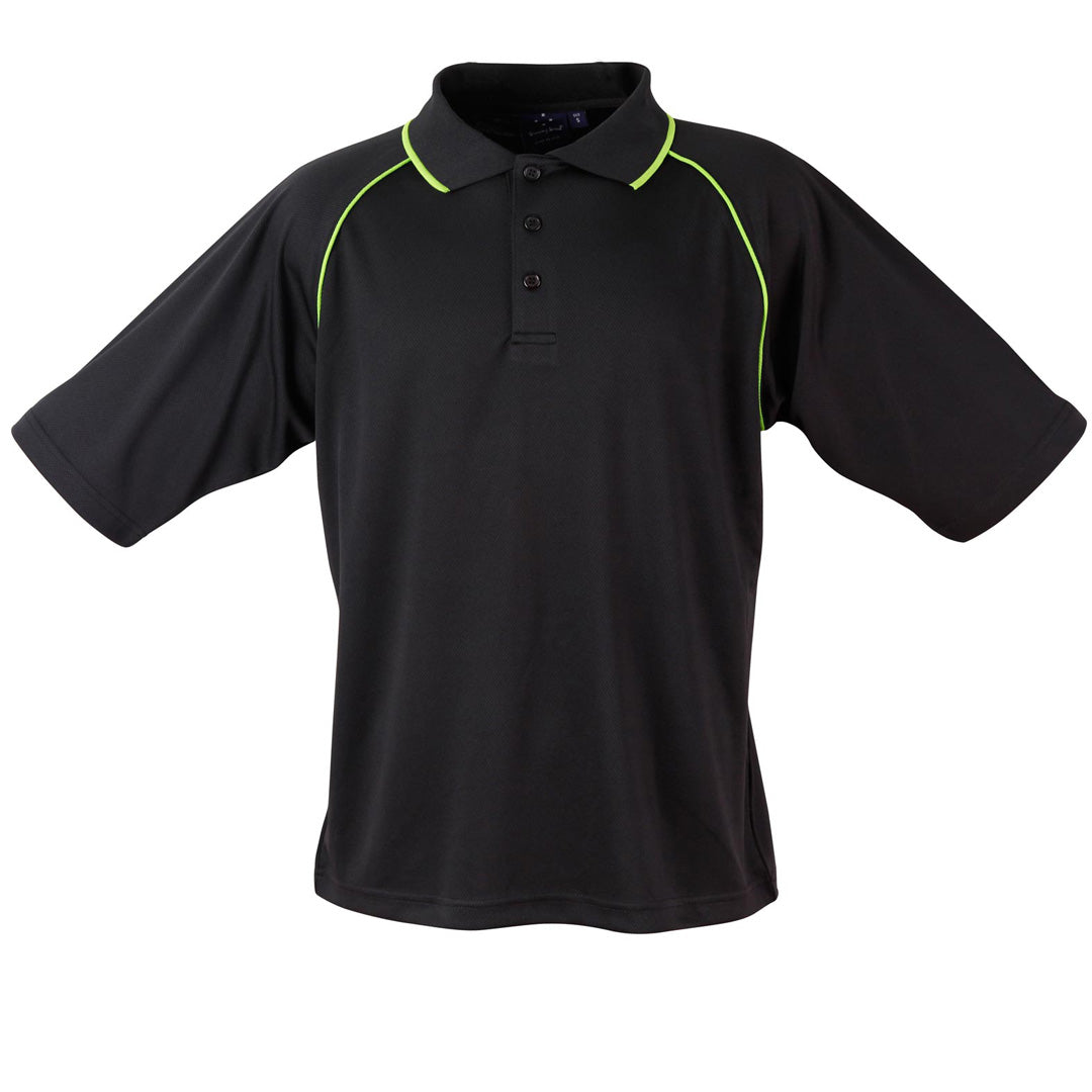 Winning Spirit The Champion Polo | Mens | Short Sleeve Black/Lime Shirts & Tops