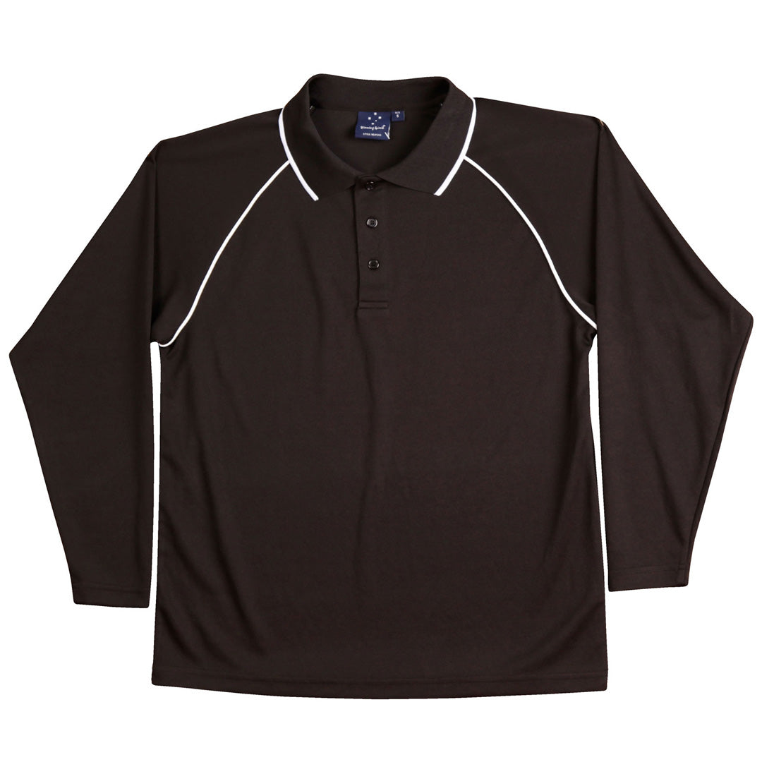 Winning Spirit The Champion Polo | Mens | Long Sleeve Black/White Shirts & Tops