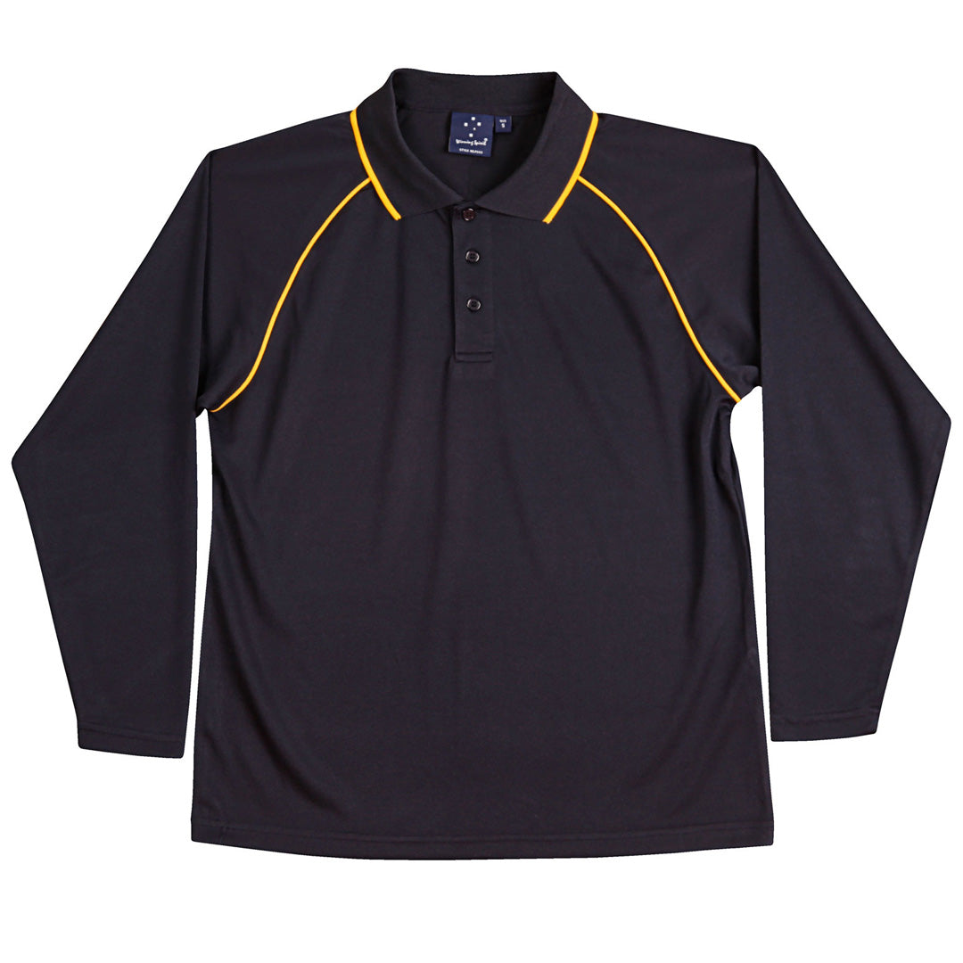 Winning Spirit The Champion Polo | Mens | Long Sleeve Navy/Gold Shirts & Tops