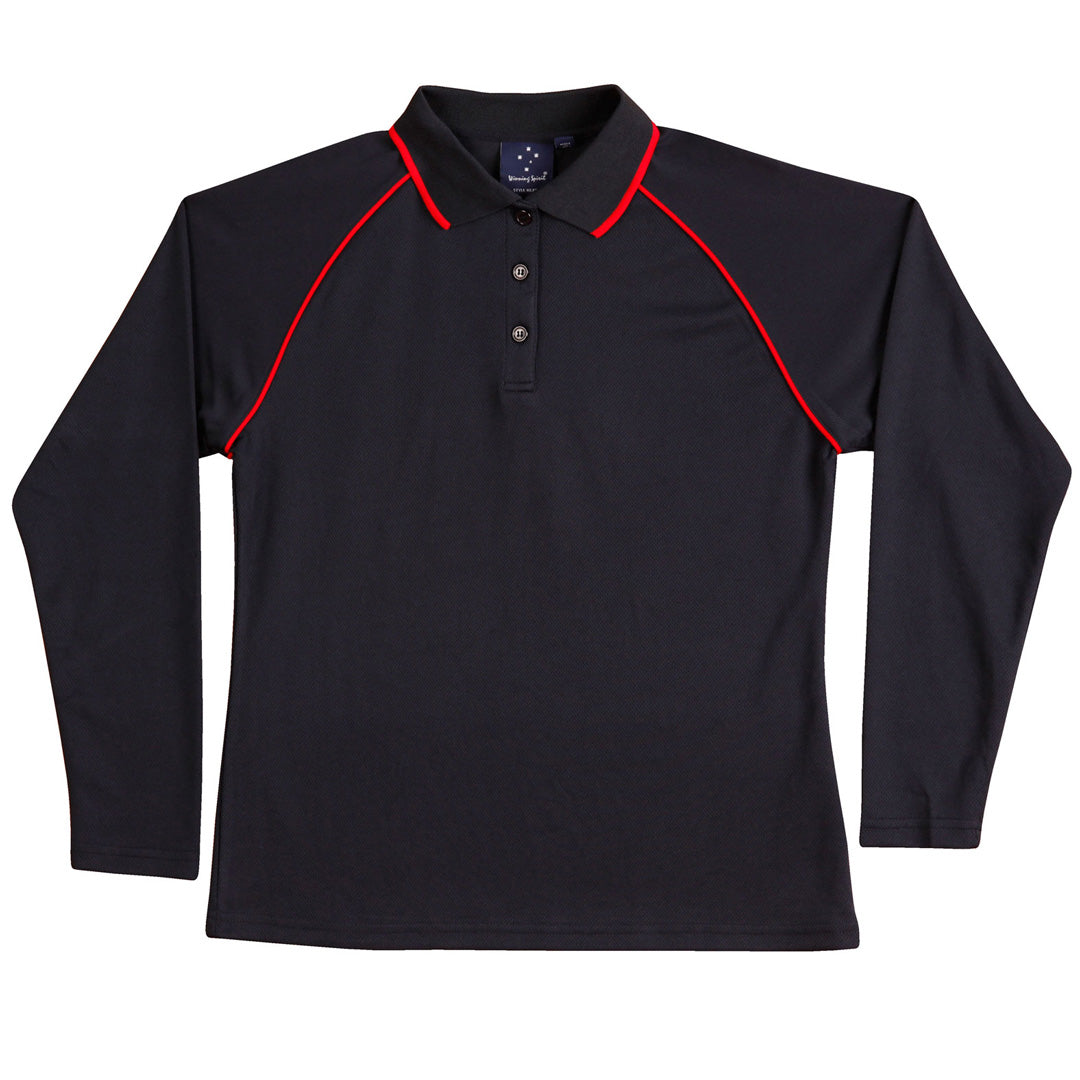 Winning Spirit The Champion Polo | Ladies | Long Sleeve Navy/Red Shirts & Tops