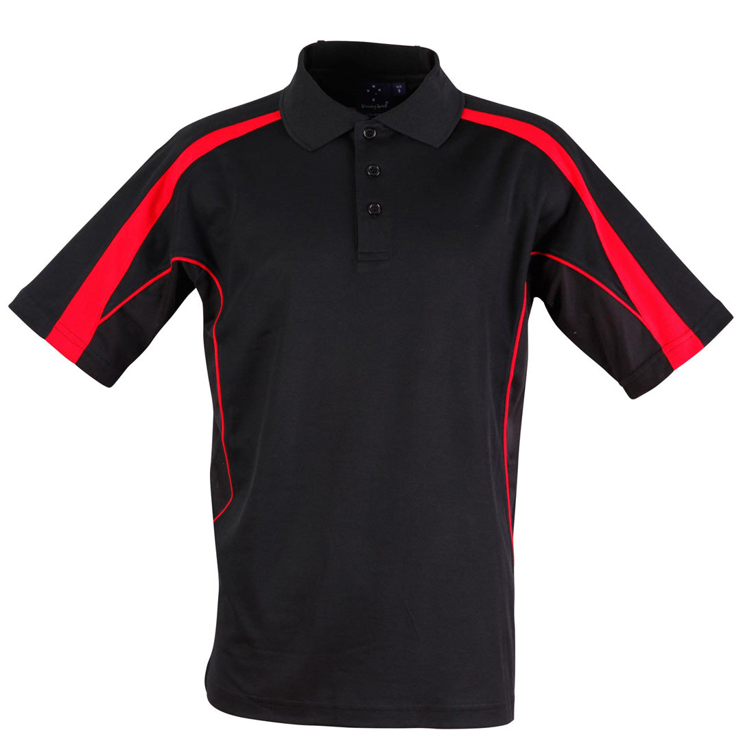 Winning Spirit The Legend Polo | Mens | Short Sleeve | Plus Black/Red Shirts & Tops
