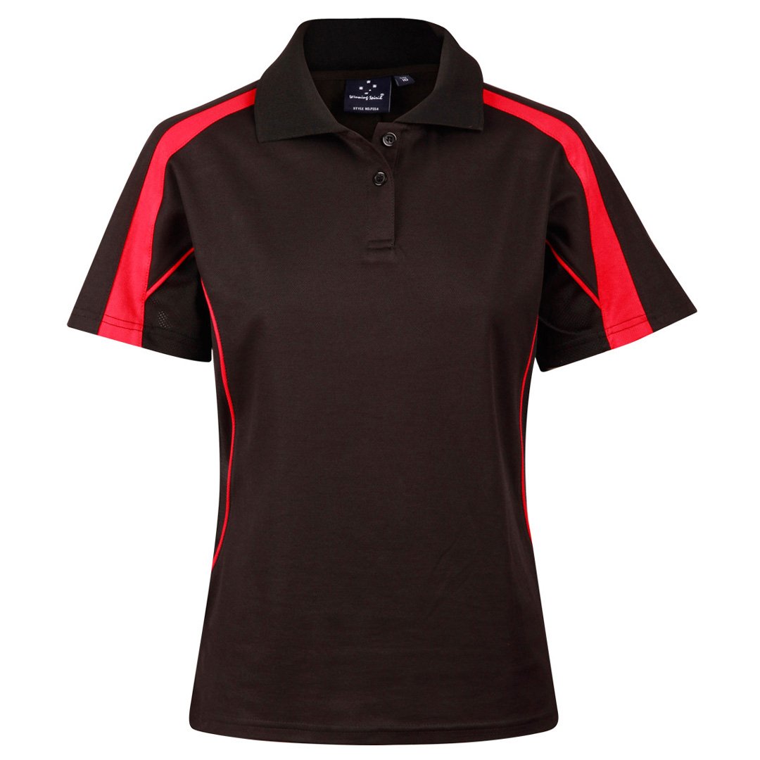 Winning Spirit The Legend Polo | Ladies | Short Sleeve | Plus Black/Red Shirts & Tops