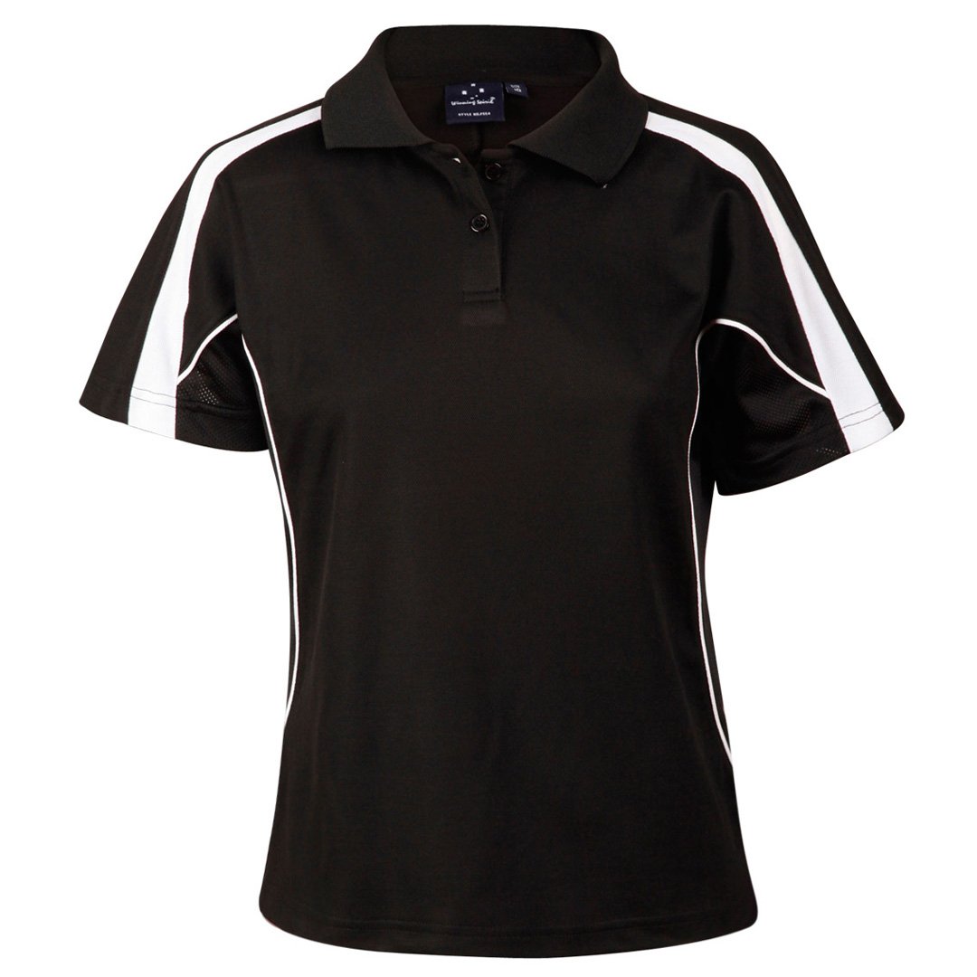 Winning Spirit The Legend Polo | Ladies | Short Sleeve | Plus Black/White Shirts & Tops