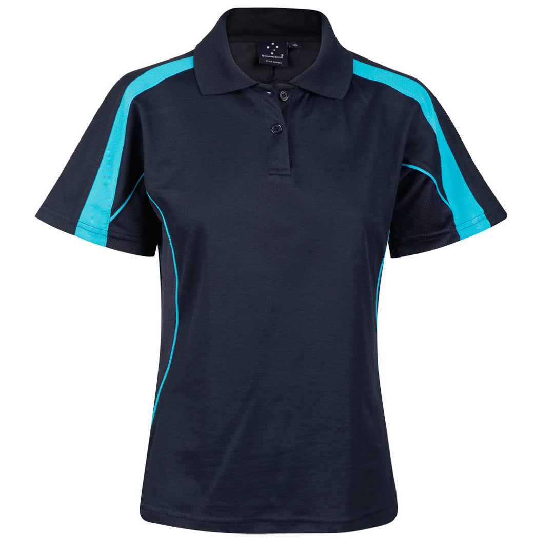 Winning Spirit The Legend Polo | Ladies | Short Sleeve Navy/Aqua Shirts & Tops