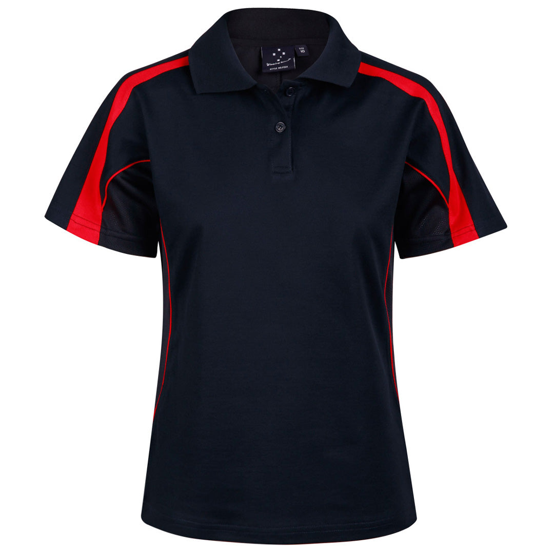Winning Spirit The Legend Polo | Ladies | Short Sleeve | Plus Navy/Red Shirts & Tops