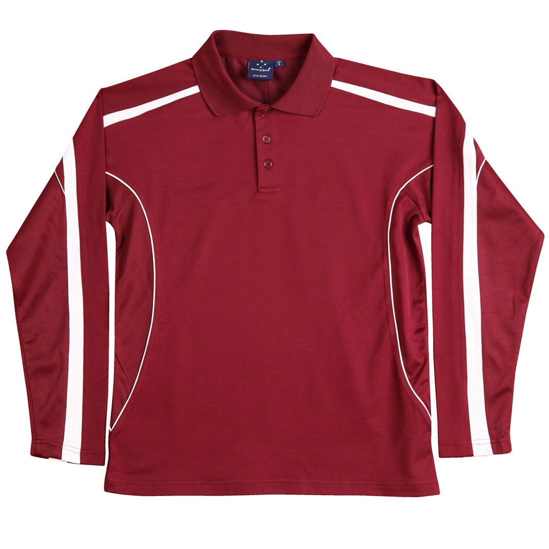Winning Spirit The Legend Polo | Mens | Long Sleeve Maroon/White Shirts & Tops