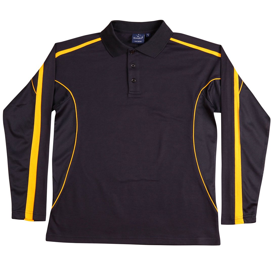 Winning Spirit The Legend Polo | Mens | Long Sleeve Navy/Gold Shirts & Tops